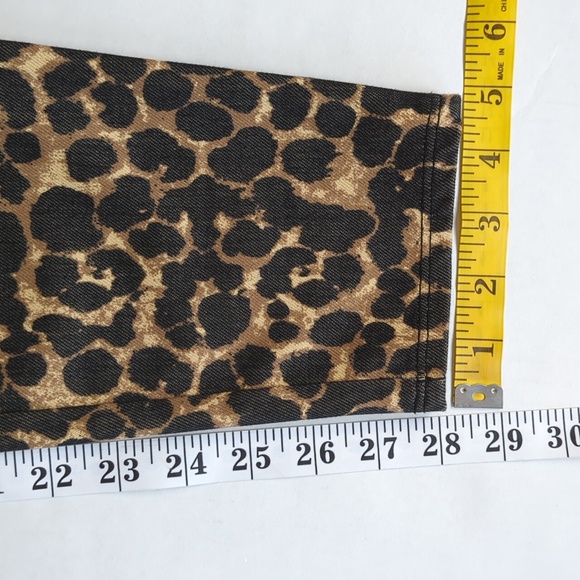 Faded Glory Cheetah Print Skinny Ankle Pants L Black Brown 12-14 - Picture 11 of 11